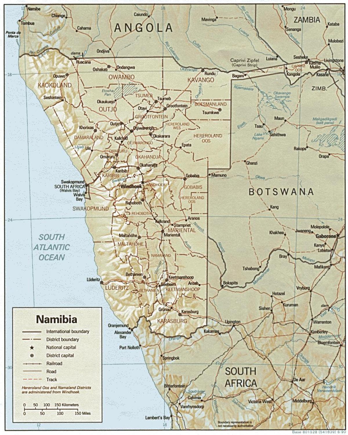 Kaart Namiibia farmis
