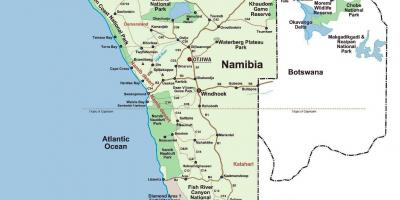 Kaart Namiibia