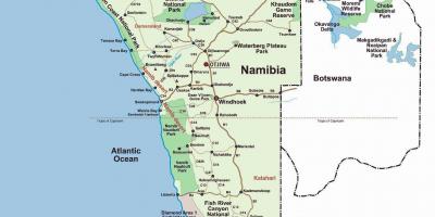 Skeleton coast Namiibia kaart